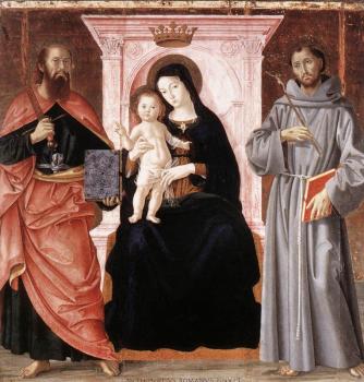 Romano Antoniazzo : Madonna Enthroned with the Infant Christ and Saints